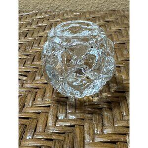 Vintage Clear Glass Taper Candle Holder Medium or Small Size